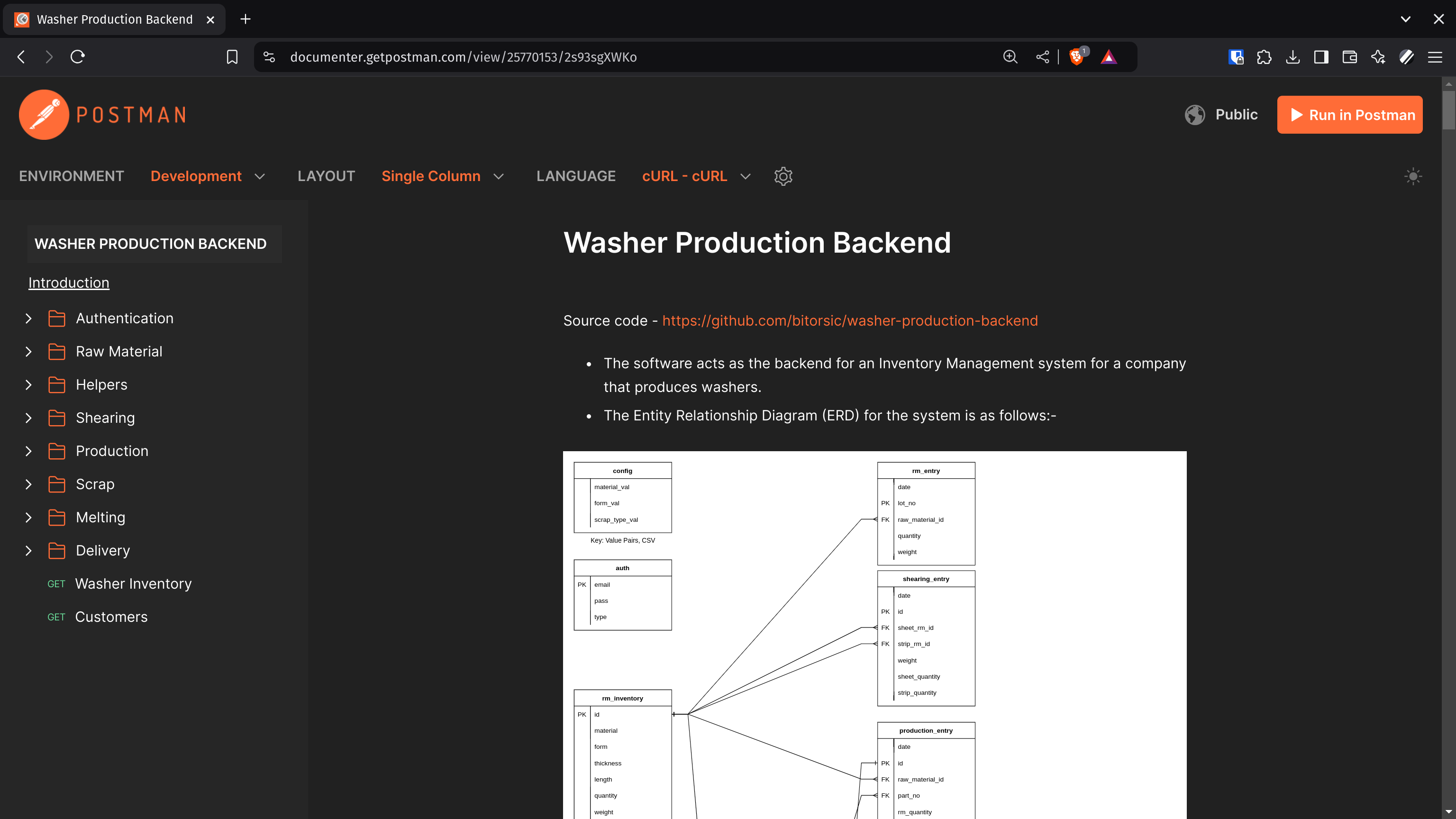 Washer Production Backend